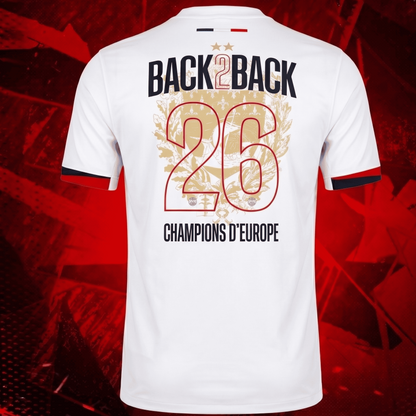 maillot du psg édition champions 2 étoiles 25/26 blanc de dos